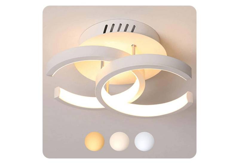 OYLCDI Tageslichtlampe Deckenleuchte 3 Farbtemperaturen Dimmbar Deckenlampe 22W 3000-6000K, LED fest integriert, Warmweiß Kaltweiß, Neutralweiß, LED Deckenleuchte für Wohnzimmer Küche Schlafzimmer Flur Büro von OYLCDI
