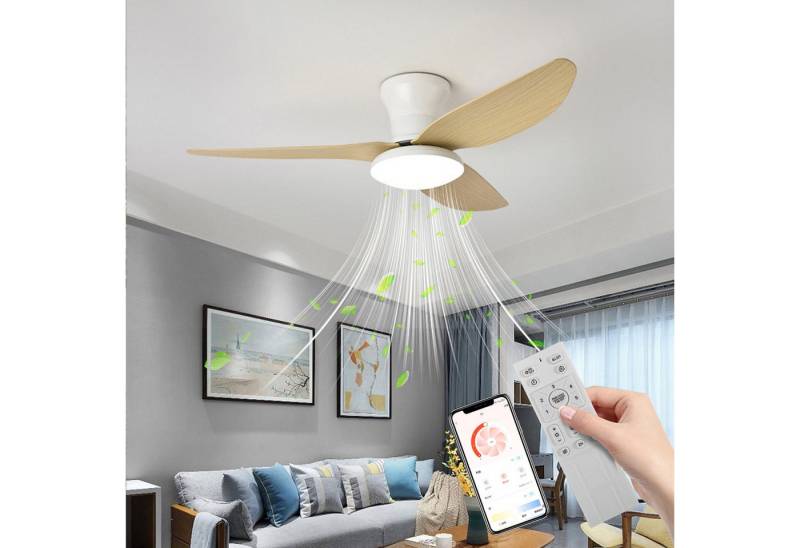 OYLCDI Deckenleuchten Leise Deckenventilator LED Deckenleuchte,APP-Kontrolle,Fernbedienung, 6 einstellbare Gänge, Leuchte/ Ventilator getrennt schaltbar OYLCDI Deckenleuchten Leise Deckenventilator LED Deckenleuchte,APP-Kontrolle,Fernbedienung, 6 einstellbare Gänge, Leuchte/ Ventilator getrennt schaltbar von OYLCDI