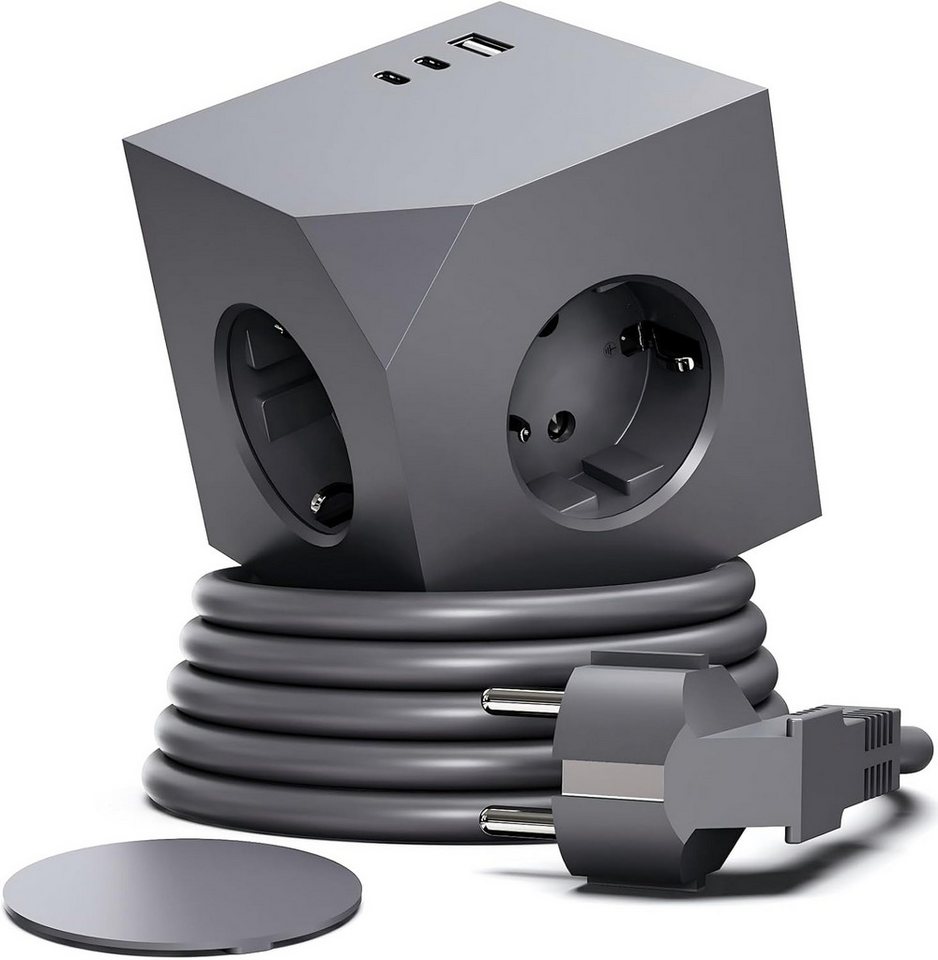 OYLCDI Mehrfachsteckdose Würfel mit Magnetpad PD20W 7 Fach Wandsteckdose Steckdosenleiste 7-fach (Ein- / Ausschalter, USB-Anschlüsse, Schalterbeleuchtung, 3680W 16A,USB PD20W, Überlastschutz, Überspannungsschutz, Blitzschutz, Kurzsichlussschutz, Kinderschutz), mit USBC&Schalter für Küche Büro Schlafzimmer Wohnzimmer OYLCDI Mehrfachsteckdose Würfel mit Magnetpad PD20W 7 Fach Wandsteckdose Steckdosenleiste 7-fach (Ein- / Ausschalter, USB-Anschlüsse, Schalterbeleuchtung, 3680W 16A,USB PD20W, Überlastschutz, Überspannungsschutz, Blitzschutz, Kurzsichlussschutz, Kinderschutz), mit USBC&Schalter für Küche Büro Schlafzimmer Wohnzimmer von OYLCDI