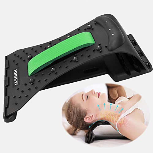 OYOUYI Halswirbel-Nackenstrecker zur Schmerzlinderung, Nacken- und Schulter-Massage, Entspanner, Traktionsgerät, magischer Rückendehner, Gerät zur Stützung des Nackens (grün) von SPOUYI