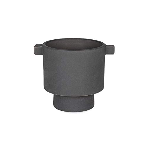 OYOY - Inka - Kana Pot - Pflanzentopf/Übertopf/Blumentopf - Keramik - Grau - Gr. S - (DxH) 10,5 x 10,5cm von OYOY