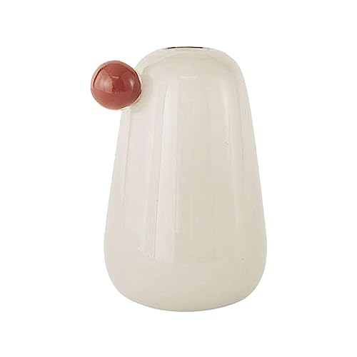OYOY Inka Vase Klein Offwhite - Kleine Dekovase Ecru aus farbigem Glas - Durchmesser 12,5 x Höhe 20 cm - L300428 von OYOY