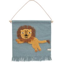 OYOY - Kinder-Wandteppich mit Tiermotiv, Löwe / tourmaline von OYOY