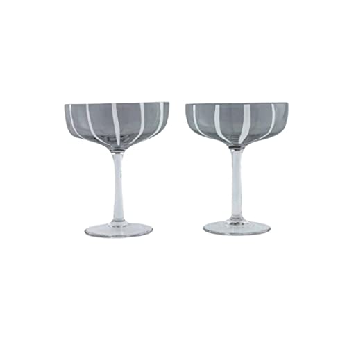 OYOY LIVING - Mizu Coupe Glass - Pack of 2 - Grey (L300549) von OYOY