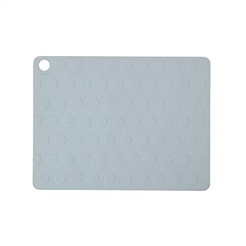 OYOY Living Design 2er Set Platzset/Tischset abwischbar aus 100% Silikon Hell Blau - für Erwachsene und Kinder - Doto Placemat Rechteckig 45x32 cm rutschfest Abwaschbar von OYOY