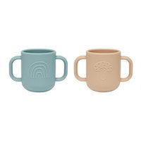 OYOY Mini - Kappu Kinderbecher mit Henkel, aqua / camel (2er-Set) von OYOY