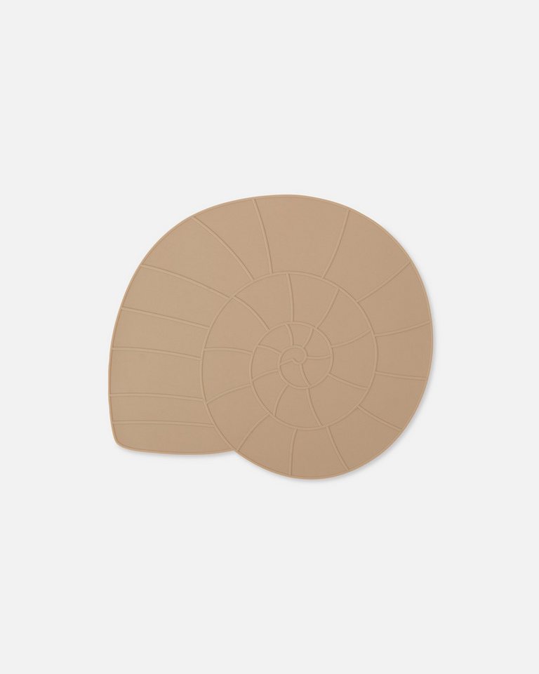 Platzset, Nautilus Tischset - Placemat Schnecke in Camel Braun, OYOY, aus Silikon - 40x34 cm von OYOY