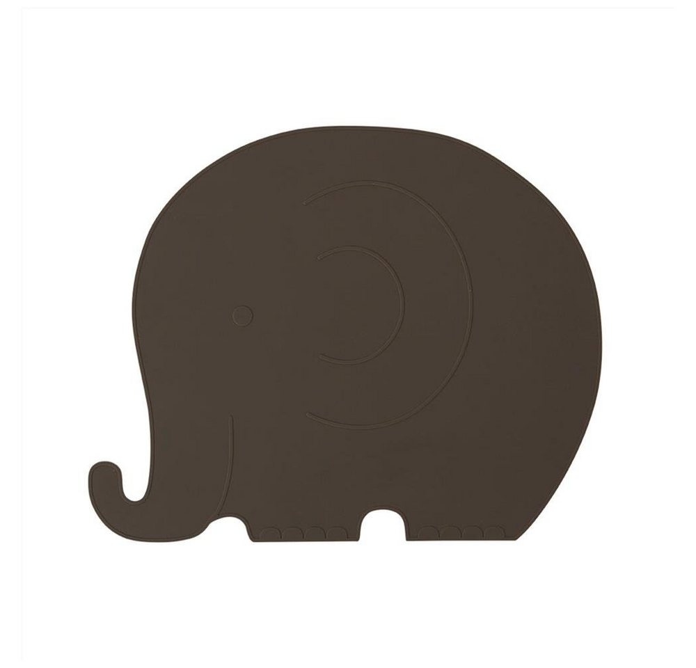 Platzset, Placemat Elefant Henry, OYOY, Platzdeckchen Henry Elephant 41 x 33 cm Silikon Platzset Dunkelgrau von OYOY