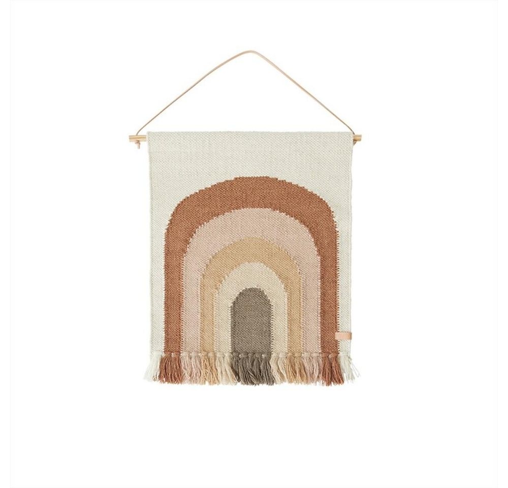 Wandteppich Follow The Rainbow Mini Wall Rug, OYOY, 69 x 55 cm Baumwolle Wolle Regenbogen Wanddeko von OYOY