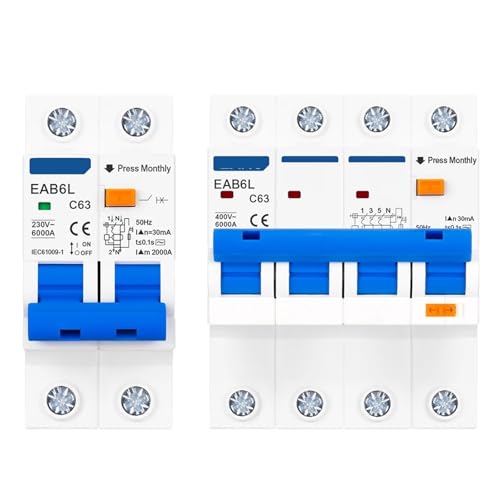 2P 4P C Type AC230V MCB Leakage Protector RCBO Overload Short Circuit Protection Residual Current Circuit Breaker Switch RCCB(4P,40A) von OYOZWKYXC