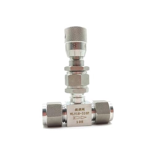 304 Stainless Steel Double Ferrule Micro regulating valve 6mm 8mm 10mm Micrometering needle valve with scale(12 mm) von OYOZWKYXC