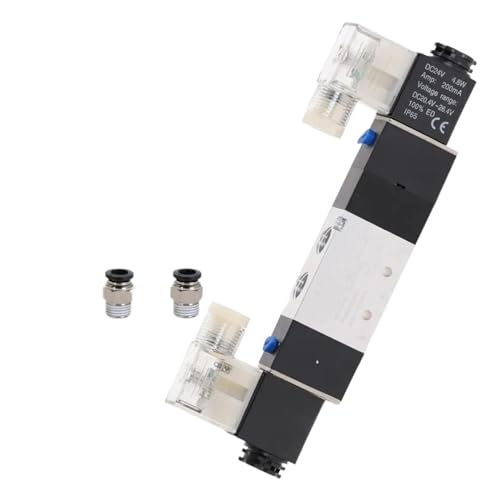 4V220-08 5-Way 2-Position 1/4" Pneumatic Solenoid Valve DC12V DC24V AC110V AC220V with 4mm 6mm 8mm 10mm 12mm Connector(With-4mm-Fitting,AC110V)(With-8mm-fitting,AC110V) von OYOZWKYXC
