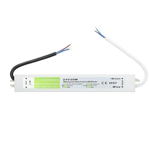 OYOZWKYXC 90-250V AC to DC 24V 30W 1.25A Lighting Transformer LED Drive Adapter Aluminum IP67 Outdoor Waterproof Switching Power Supply von OYOZWKYXC