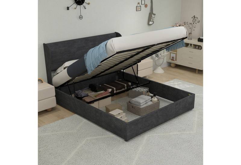 OYRREU Stauraumbett Soft and Comfortable Headboard Storage Base with Gas Lift Mechanism OYRREU Stauraumbett Soft and Comfortable Headboard Storage Base with Gas Lift Mechanism von OYRREU