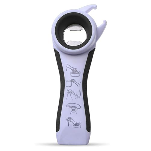 OYSIR 5-in-1 Glasöffner mit Deckel, Flaschenöffner, ideal für Frauen, Kinder, Senioren – für Mehrzweck-Küchenwerkzeug, leicht zu öffnen, Weiß von OYSIR