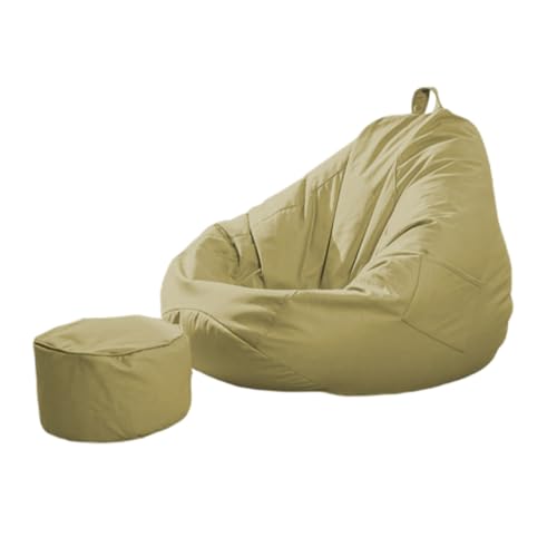 OYWEHECE Sitzsack-Stuhl für Erwachsene, großer Kunstleder-Sitzsackbezug, wasserdicht, Lazy-Sitzsack-Stuhl ohne Füllung, Outdoor-Sitzsack, Chaiselongue, Pouf,E,100 * 110cm von OYWEHECE