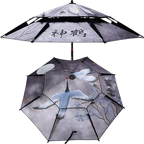 Außenschirme Terrasse Personalisierter Sonnenschutz Außenschirme, 360 ° universeller Angelschirm, doppelter atmungsaktiver wasserdichter Regenschirm(2m/6.6ft) von OYYMTE