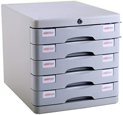 Büro-Aktenschrank aus Kunststoff mit abschließbarer Schublade, Datenschrank, Aktenorganisator, Aktenschrank, 5 Ebenen von OYYMTE