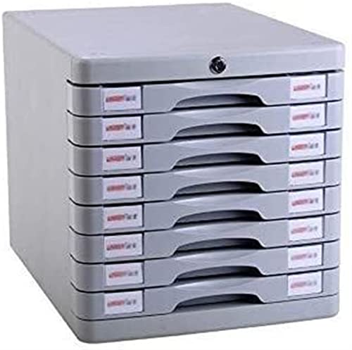 Büro-Aktenschrank aus Kunststoff mit abschließbarer Schublade, Datenschrank, Aktenorganisator, Aktenschrank, 8 Ebenen von OYYMTE