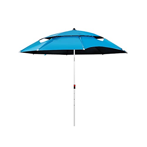 Fischereifirmen Sonnenschutz Universal Big Fishing Regenschirm Neu verdickte Regen- und sonnensichere Ort zum Einsetzen von Regenfischschirm einsetzen(Light blue,2.4m) von OYYMTE