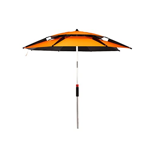Fischereifirmen Sonnenschutz Universal Big Fishing Regenschirm Neu verdickte Regen- und sonnensichere Ort zum Einsetzen von Regenfischschirm einsetzen(Orange,2.4m) von OYYMTE