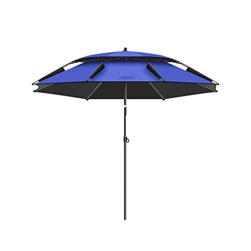 Großer Fischerei Regenschirm Universal Dickeding Sonnenschutzregen Regensturm Boden(Blu,2.0m) von OYYMTE
