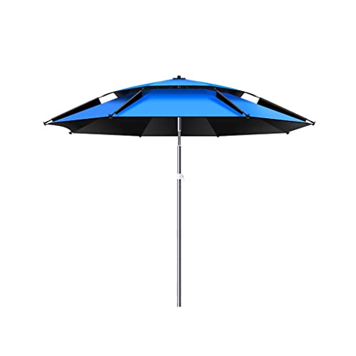 Großer Fischerei Regenschirm Universal Regenschirm Regendicker Sonnenschutzmittel(Blu,2.4M) von OYYMTE