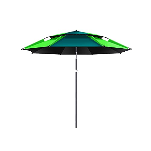 Großer Fischerei Regenschirm Universal Regenschirm Regendicker Sonnenschutzmittel(Green,2.2m) von OYYMTE