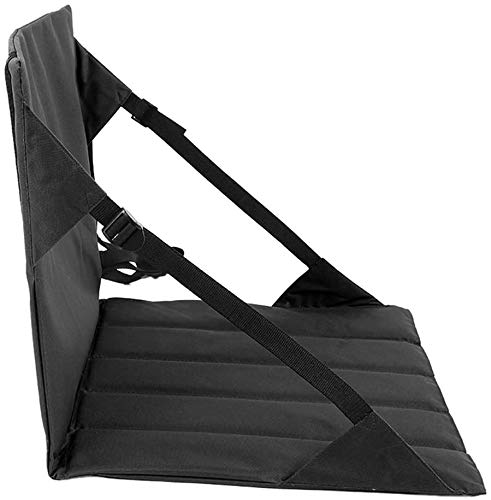 OYYMTE Faltkissen im Freien, Stadion Sitzkissen Tragbare Picknick Camping Beach Sit Matte mit Rückennetz(Black) von OYYMTE