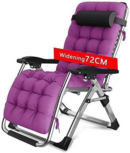 OYYMTE Komfortable Zero-Gravity-Recliner-Terrasse faltbar Einstellbarer Recliner Outdoor Outdoor Beach Recliner extra breite Terrasse Liegestuhl mit Kissen (Farbe: lila) von OYYMTE