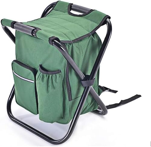 OYYMTE Outdoor Angeln Stuhl Tasche Klapp Camping Hocker Tragbare Rucksack Kühler Picknick Tasche Wandern Reise Sitz Tisch Tasche(Green) von OYYMTE