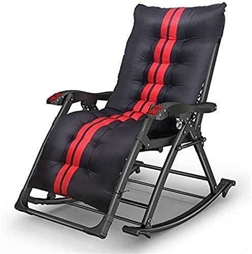 OYYMTE Outdoor Chaise Lounge Stuhl, Folding Liegestuhl for Strandgarten Pool Terrasse, Textilien, Eisenwatte Pad Black (Farbe: B)(B) von OYYMTE