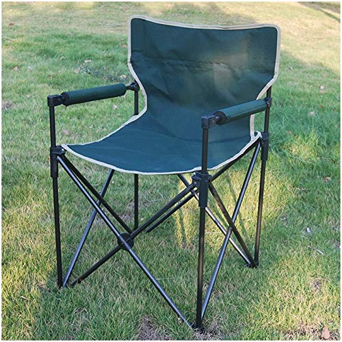 OYYMTE Outdoor Fishing Folding Stuhl Licht Tragbare Kleine Rückenlehne Freizeit Strand Campingstuhl 50 * 50 * 83 cm weiß(Dark Green) von OYYMTE