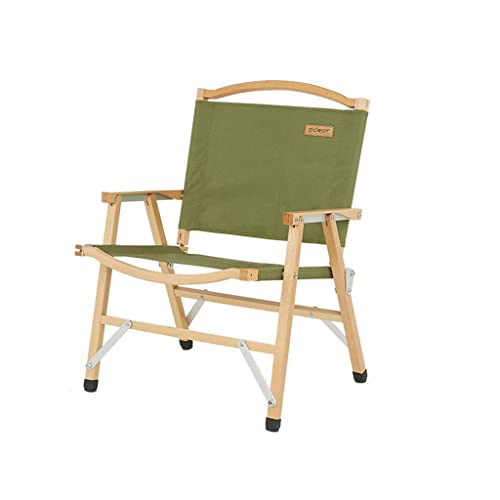 OYYMTE Outdoor Klappstuhl Massivholzstuhl Leinwand Campingstuhl tragbare Freizeit Angelhocker Camping -Picknick(Green) von OYYMTE