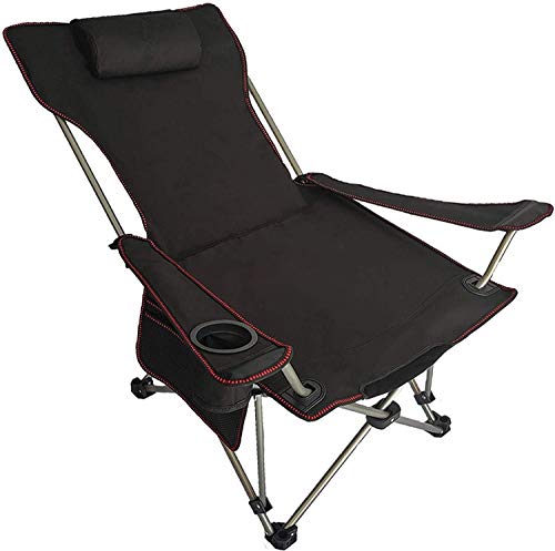 OYYMTE Outdoor-Klappstuhl Tragbare Recliner Mittagspause-Stuhl Begleiten Bett Freizeit Camping Beach Angelhocker 165 * 70 * 53cm B Grün (Netzoberfläche)(Black) von OYYMTE