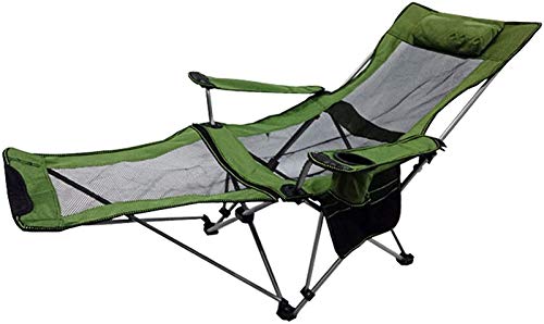 OYYMTE Outdoor-Klappstuhl Tragbare Recliner Mittagspause-Stuhl Begleiten Bett Freizeit Camping Beach Angelhocker 165 * 70 * 53cm B Grün (Netzoberfläche)(Green) von OYYMTE
