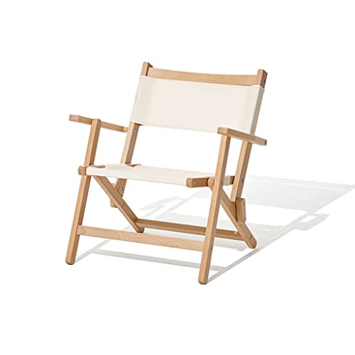 OYYMTE Outdoor Massivholzklappstuhl tragbarer Campingstuhl Campingstuhl im Rückenlehne Freizeitstuhl(Bianco) von OYYMTE