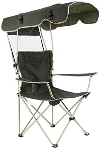 OYYMTE Outdoor Sun Protection Camping-Stühle Multifunktions-tragbarer Angelstrand Liegestuhl mit Sonnenschirm Aluminium-Klappstuhl von OYYMTE