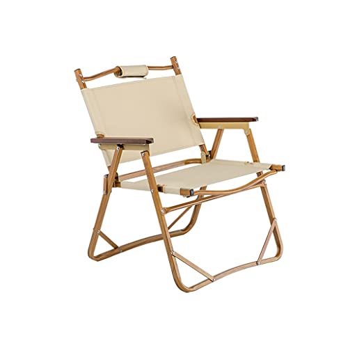 OYYMTE Picknickstuhl im Freien Klappstuhl Camping Camping Picknick Stuhl tragbarer Angelstuhl Stuhl Strandstuhl(Beige) von OYYMTE