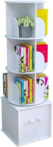 OYYMTE Rotierendes Bücherregal, Bodenwirtschaftsregale, Studentenschreibtisch, einfaches Bücherregal, kreative Aufbewahrungsschränke for Kinder (Farbe: Weiß) von OYYMTE