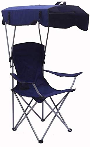 OYYMTE Rucksack Camping Outdoor Lightweight Portable Folding Fishing Sunshade Strandstuhl Canopy Faltbare Wanderung Fußstütze Tasse Armstühle (Farbe: blau)(Navy) von OYYMTE