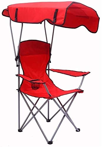 OYYMTE Rucksack Camping Outdoor Lightweight Portable Folding Fishing Sunshade Strandstuhl Canopy Faltbare Wanderung Fußstütze Tasse Armstühle (Farbe: blau)(Rosso) von OYYMTE