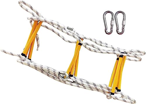 OYYMTE Strickleiter mit Hakenstrickleiter for Erwachsene for Entkommen aus Fenstern und Balkonen. Wiederverwendbare tragbare Leiter(12m) von OYYMTE