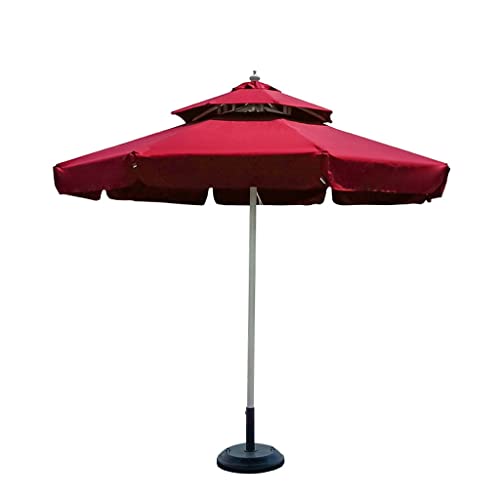 Outdoor Parasol Courtyard Regenschirm Outdoor Villa Scenic Beach Schwimmbad Garten Hand Regenschirm Zentrale Säule Regenschirm(2.7M) von OYYMTE