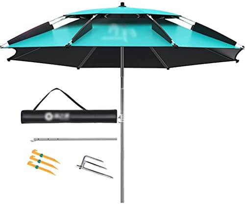 Outdoor Parasol Home Sonnenschirm, verdickter Vinyl-Verdunkelungsschirm for Angeln, doppelschichtiger, atmungsaktiver Sonnenschirm for den Gartenbalkon(2.33m/7.6ft) von OYYMTE