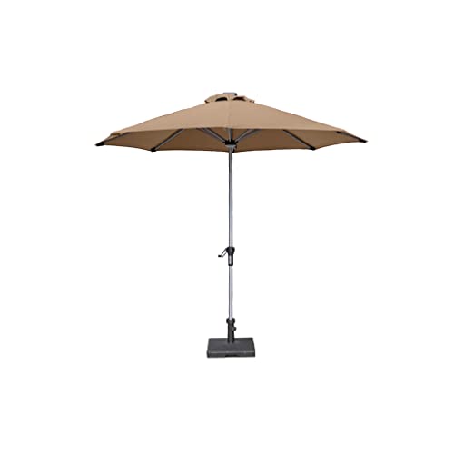 Outdoor Sonne Regenschirm Balkon Regenschirm Solar mit Lampe Zentrale Säule Regenschirm Courtyard Regenschirm Regenschirm Garten Outdoor Sonnenschirm Sonnenschirm(Brown) von OYYMTE