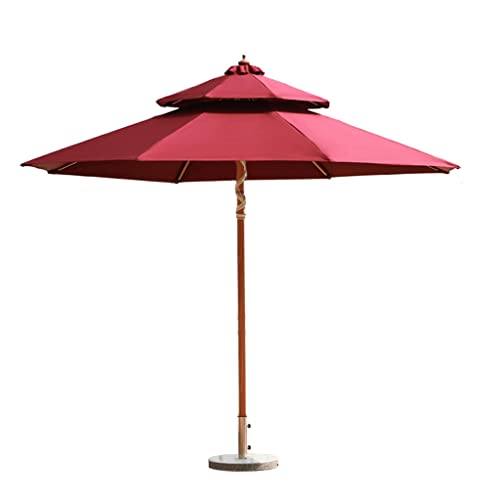 Outdoor Sonnenschatten Aluminium Zentrale Säule Regenschirm Außen Sonnenschirm Garten Innenhof Tischstuhl Regenschirm Kaffee Balkon Regenschirm(Rosso) von OYYMTE