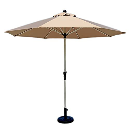 Outdoor -Sonnenschild im Freien und Stühle mit Regenschirm rund rote Sonne Regenschirm Balkon Open Air Aluminium Zentrale Säule Sonnenschirm Regenschirm(Khaki) von OYYMTE