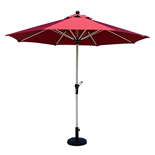 Outdoor -Sonnenschild im Freien und Stühle mit Regenschirm rund rote Sonne Regenschirm Balkon Open Air Aluminium Zentrale Säule Sonnenschirm Regenschirm(Rosso) von OYYMTE