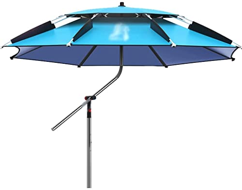 Outdoor-Sonnenschirm-Terrasse Verdickter Sonnenschutz-Regenschirm aus schwarzem Kleber, doppelter 360 ° -Universal-Sonnenschutz-Sonnenschirm for Parkcamping, einfach zu installieren(Blu,2m/6.6ft) von OYYMTE